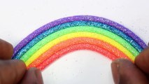 DIY Sparkle Play Doh Braids Rainbow VS Non Glitter Playdough Braids Modelling Clay