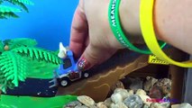 Billy CARS gruff story with Disney CARS Lightning McQueen Mater Guido and Velociraptor PlayDoh