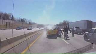Road rage crash and rescue caught on camera