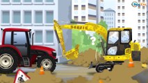 Learn Colors Yellow Excavator Diggers Cartoons & RED DUMP TRUCK World of Cars for children