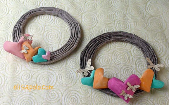 Manualidades para San Valentin, Valentine's Day , Cómo hacer una Corona de Corazones, Heart Wreath