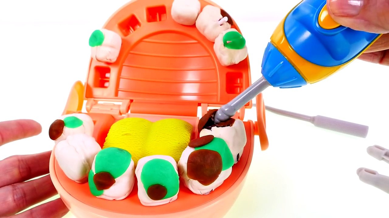 Dr. Drill n Fill Eating Shopkins | Play Doh Rotten Rainbow Teeth visits Dentist Amy Jo