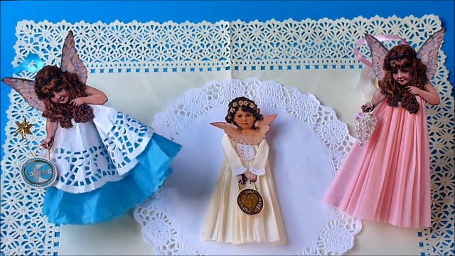 DIY, Cómo hacer Adornos Vintage para Navidad, Angel vintage, Vintage Christmas Angels