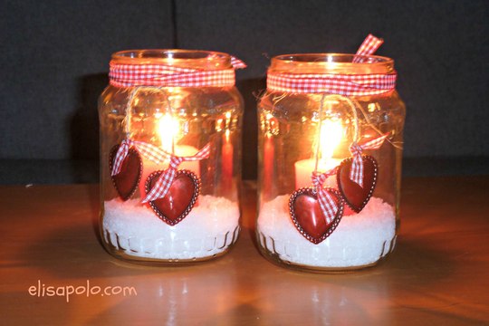 Manualidades para San Valentin, Portavelas Corazones, Heart Candle, Valentine's Day