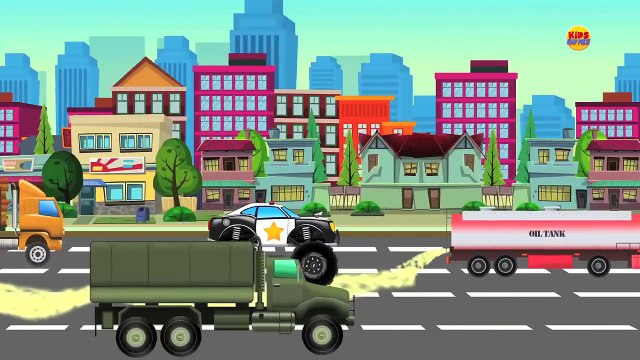 Big Trucks | Water Tank Truck | Ambulance Truck Police Car Scary Monster Truck Constructio