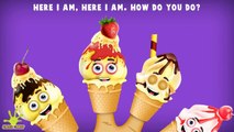 Ice Cream Mega Gummy Bear Head Finger Family Songs | Ice Cream Nursery Rhymes For Kids