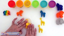 Play Doh Rainbow Animal Cookies How to Make Play Dough Food with Molds * RainbowLearning (