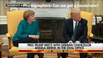 Trump Refuses Handshake From Merkel