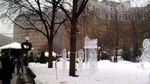 И резьба по дереву лед в в в в Миннесота Новые функции Новый павел снег Улица Улица Улица Скульптуры