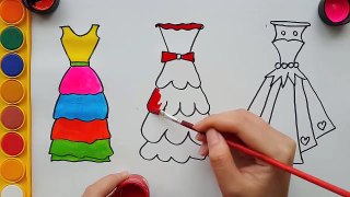 How to Draw and Color Dresses for Girls Learning How to Paint