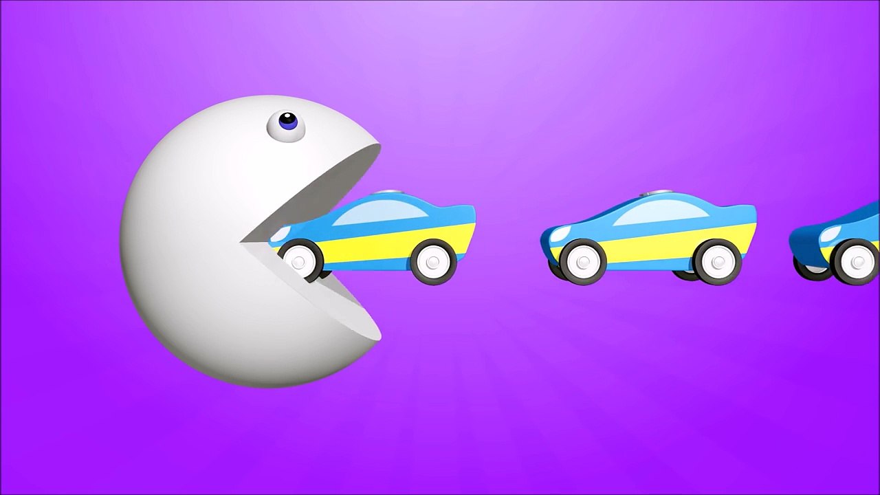Colors for Children to Learn with Packman Cartoon Street Vehicle Toys - Colors Collection