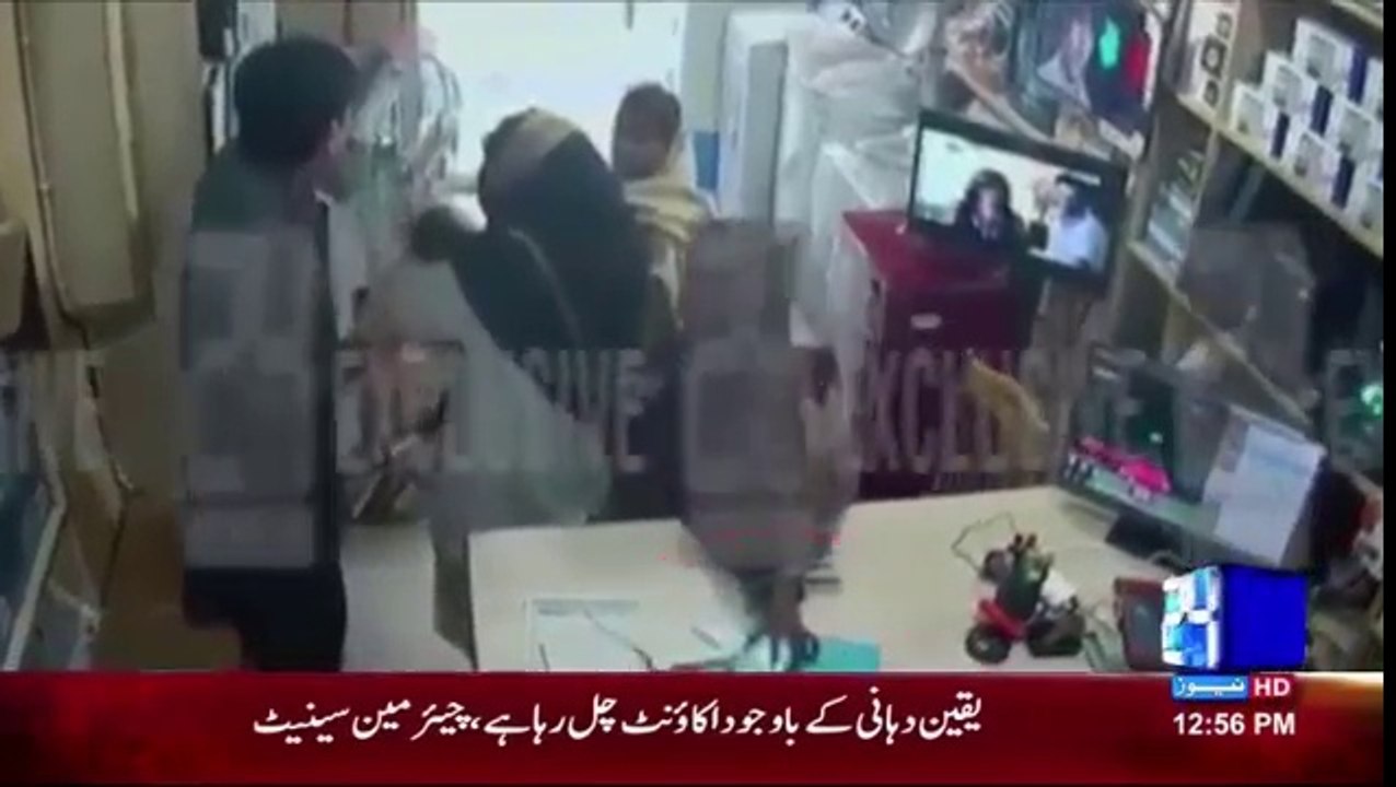 CCTV footage of beggars stealing from shop