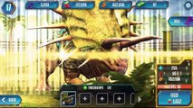 Jurassic World The Game - Triceratops Max Level TYRANNO DINOSAURS Vs Legendary Dinosaurs