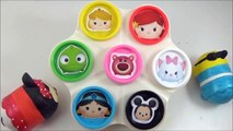 LEARN COLORS with Disney Tsum Tsums! Play doh Toy Surprise Cans, Disney ツムツム Toys-b4I