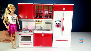 Cooking Kitchen Fridge Oven Toy Set with Barbie Fo