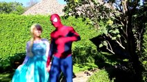 EVIL ELSA & Spiderman vs Frozen Elsa & Spiderman! w_ Bad Baby Joker Maleficent Spidergirl & Candy!-c