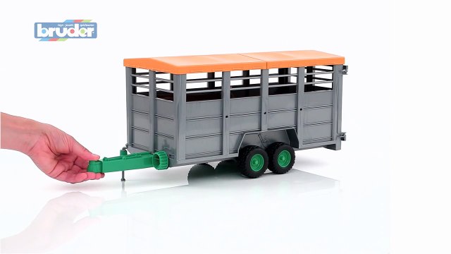 Viehtransportanhänger mit 1 Kuh 02227 Bruder Spielwaren-MoL1M