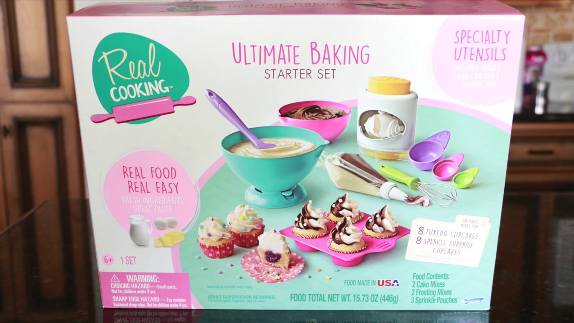 Real Cooking Ultimate Baking Starter Set - I Bake Sprinkle Sparkle Cupcakes!-Vwe9