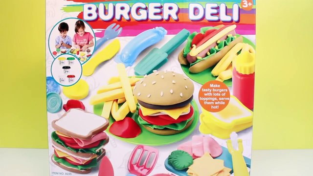 Dough Burger Deli Set Play Doh Hamburger Hot Dog French Fries How to make Playdough Fast F