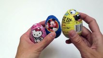 SpongeBob Surprise Egg, Mickey Mouse Surprise Egg and Hello Kitty Surprise Eggs Unboxing-n