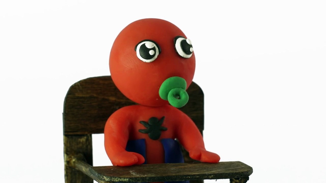Spiderman baby superheroes real life stop motion video play doh Youtube-3MdjMaZM