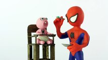 Baby vomits on spiderman superheroes Stop motion Play Doh claymation animation video-E8