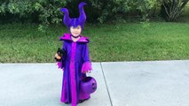 Evil Girl Maleficent, Paw Patrol Marshall & Captain America go Trick or Treating on Halloween-avCGJ5