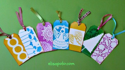 DIY, Cómo hacer Etiquetas para Regalo, Stencil Gift Tags, Como hacer Tags