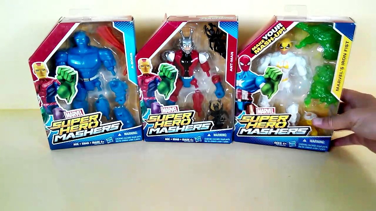 Marvel super heroes mashers - Marvel Iron Fist, A Bomb, Ant Man, Hasbro Toys #SurpriseEggs4k-kmKB