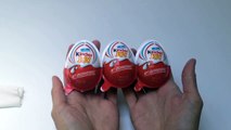 3 Kinder Joy Surprise Eggs Unwrapping Toys and Chocolate Ferrero--KX