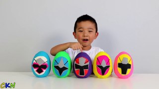 Power Rangers Ninja Steel Play-Doh Surprise Eggs Opening Morphing Fun With Ckn Toys-sk_rh