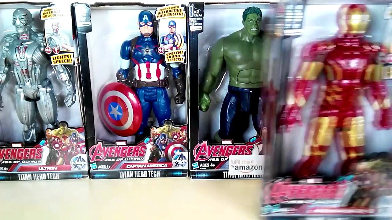 Superhero Marvel - Titan hero Tech -  Hulk vs Iron Man, Ultron, Captain America #SurpriseEggs4k-Ltc