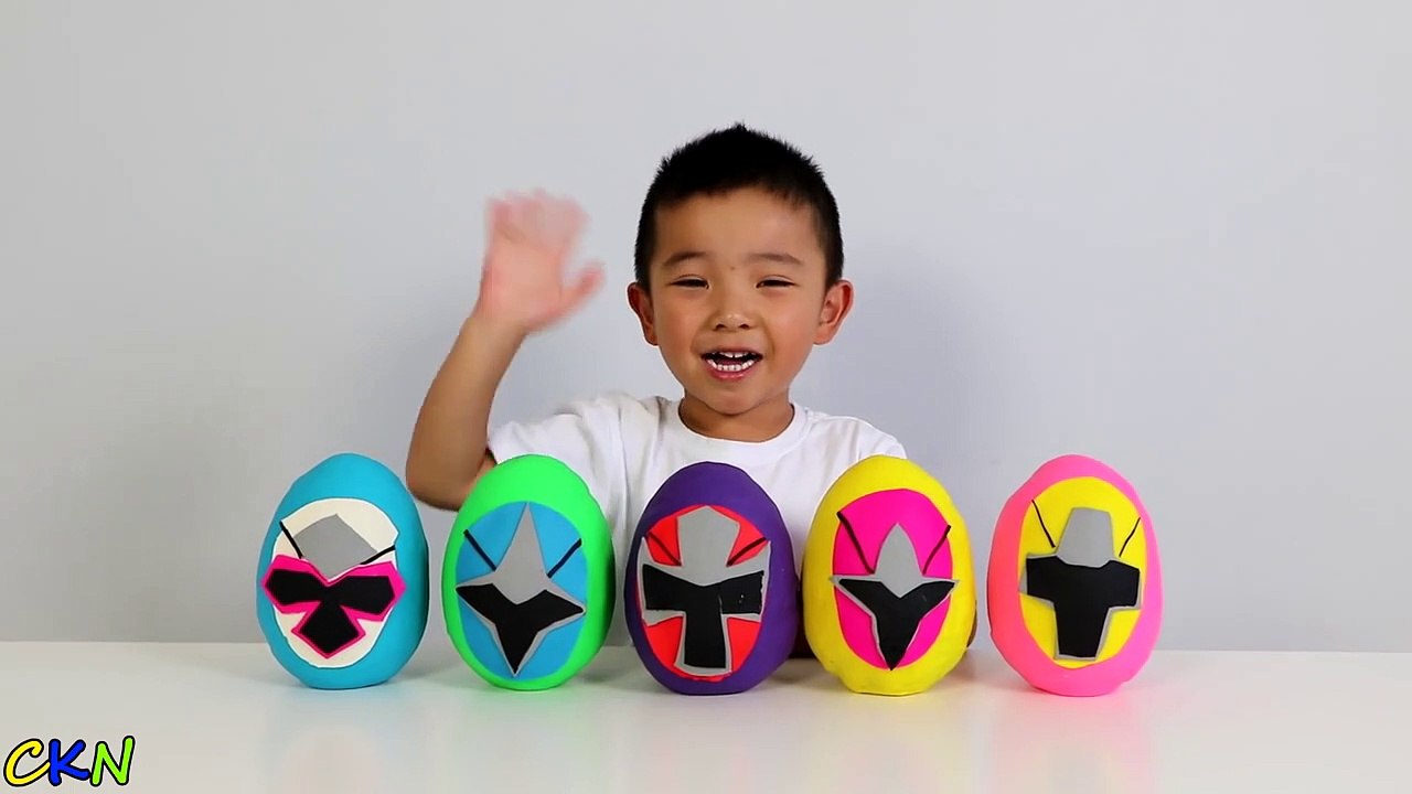 Power Rangers Ninja Steel Play-Doh Surprise Eggs Opening Morphing Fun With Ckn Toys-sk_