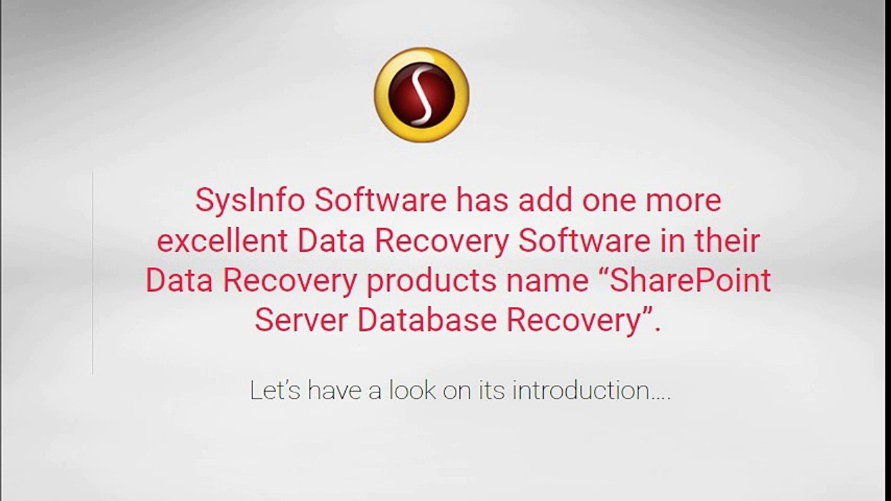 SysInfo SharePoint Server Recovery