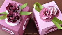Cómo hacer Cajas de Regalo, Caja de Regalo con Rosas de Papel