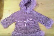 How to Crochet a Baby Sweater part 02 كروشيه جاكيت اطفال الجزء