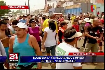 Vecinos bloquean Carretera Central a la altura de Chaclacayo