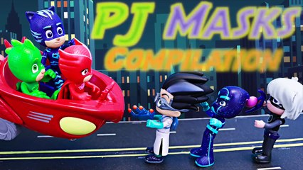 PJ Masks Luna Girl and Night Ninja Steal Gekko Mobile and Catboy Cat Car with Owlette Owl-