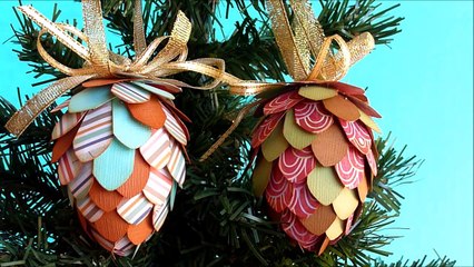 Decora tu Árbol de Navidad con Piñas de Papel Scrapbooking, Manualidades para Navidad