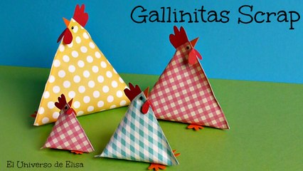 Manualidades para Pascua, Decoración para Pascua, Gallinas Scrap, Dulcero