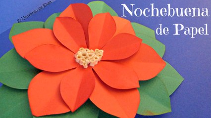 Cómo hacer una Nochebuena de Papel, flor de Pascua de Papel, Ponsetia de Papel, Flor de Navidad