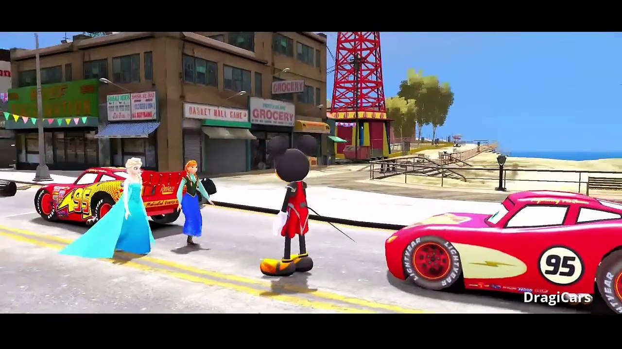 Disney Frozen Elsa & Disney Pixar Cars Lightning McQueen + Nursery Rhymes Finger Family (K