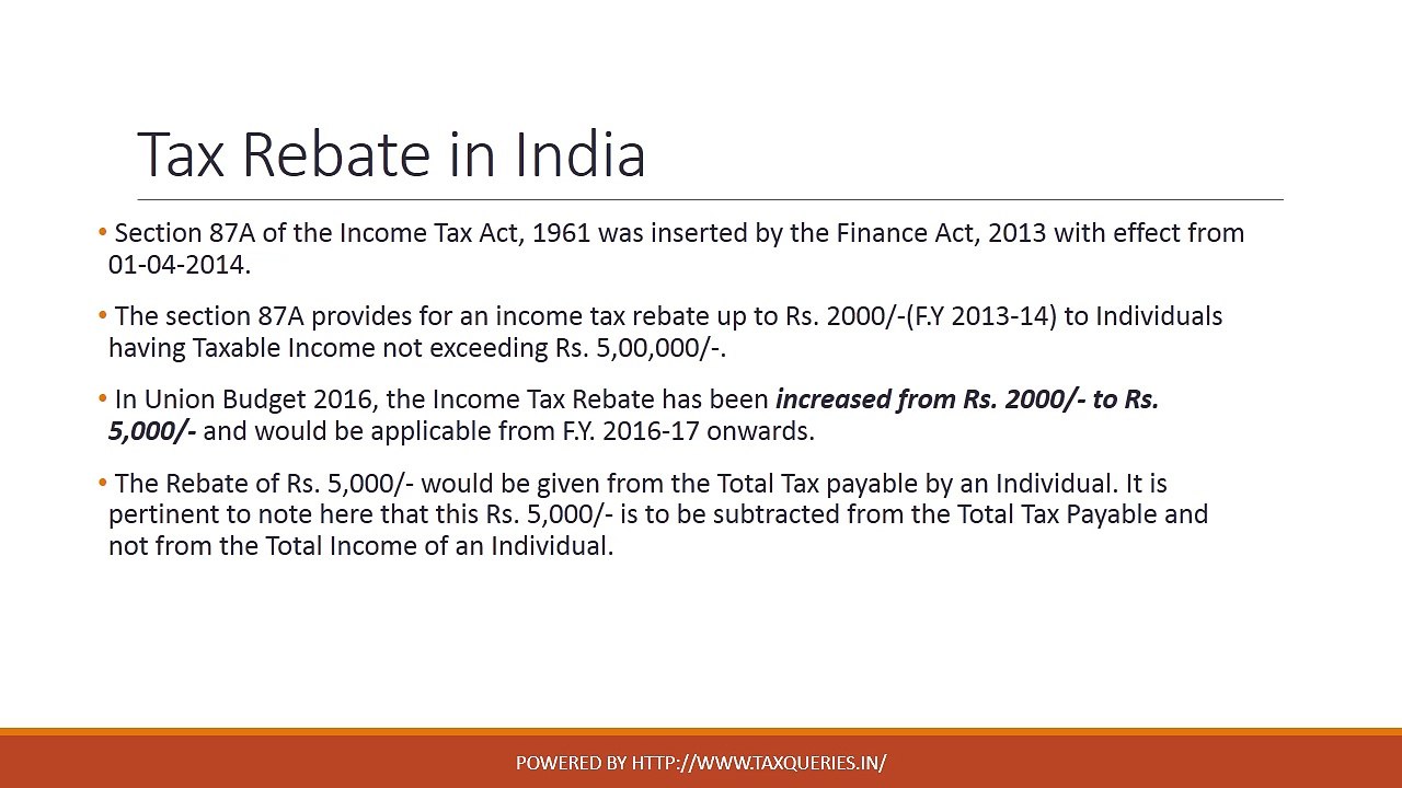 Tax Rebate For Individual To Qualify For The 2001 And 2008 Rebates 