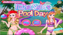 Дисней Принцесса замороженный Эльза и Анна сестры бассейн день макияж удивительно игра для Дети