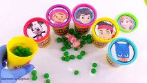 Learn Colors Disney Junior Jake Frozen Elsa PJ Masks Umizoomi Jake Play-Doh Surprise Eggs