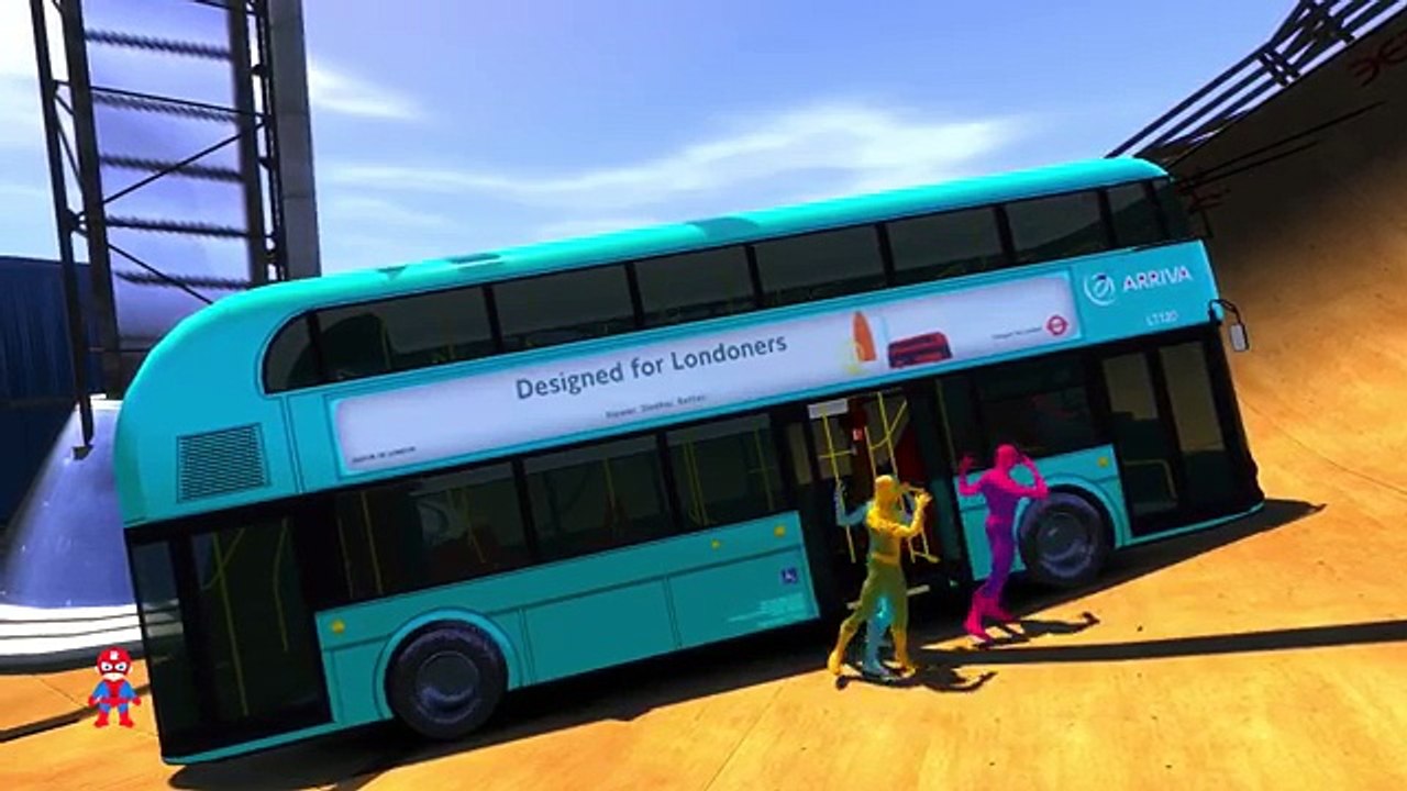 Wheels on the Bus Spiderman Hulk Colors Epic Bus Party & Nursery Rhymes A+SuperheroSchool