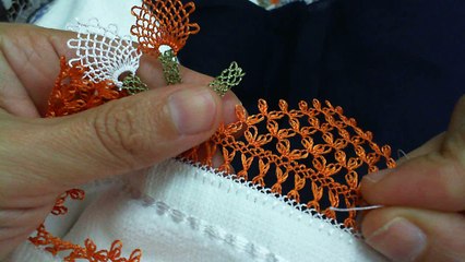 İğne oyası havlu kenarı çalışması