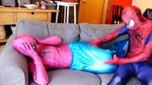 Frozen Elsa & Spiderman vs Maleficent! w/ Pink Spidergirl, Joker, Doctor & Gum Candy! Supe
