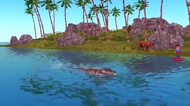 Tiger Vs Crocodile Cartoons And Dinosaurs Vs Godzilla Singing Finger Family Nursery Rhymes