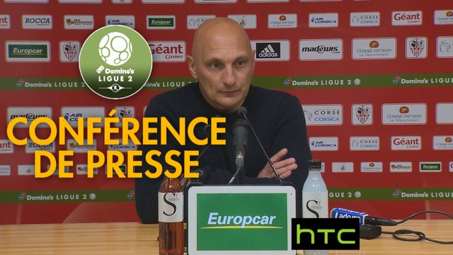 Conférence de presse AC Ajaccio - Havre AC (0-0) : Olivier PANTALONI (ACA) - Oswald TANCHOT (HAC) - 2016/2017